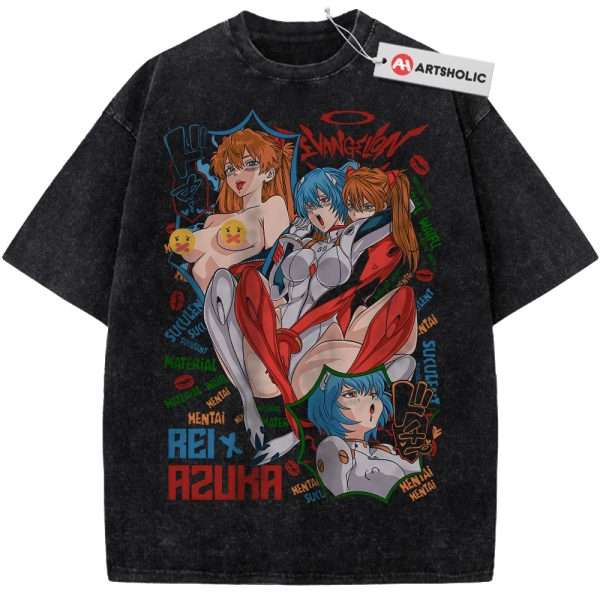 Rei Ayanami Shirt, Asuka Langley Sohryu Shirt, Neon Genesis Evangelion Shirt, Anime Shirt, Vintage T-Shirt