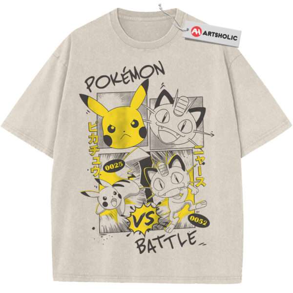 Pikachu Shirt, Meowth Shirt, Pokemon Shirt, Anime Shirt, Vintage Tee