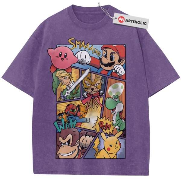 Super Smash Bros Shirt, Nintendo Shirt, Game Shirt, Vintage Tee - Purple, S