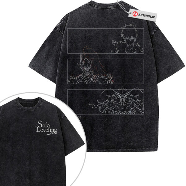 Sung Jinwoo Shirt, Solo Leveling Shirt, Anime Shirt, Vintage Tee 2-Sided