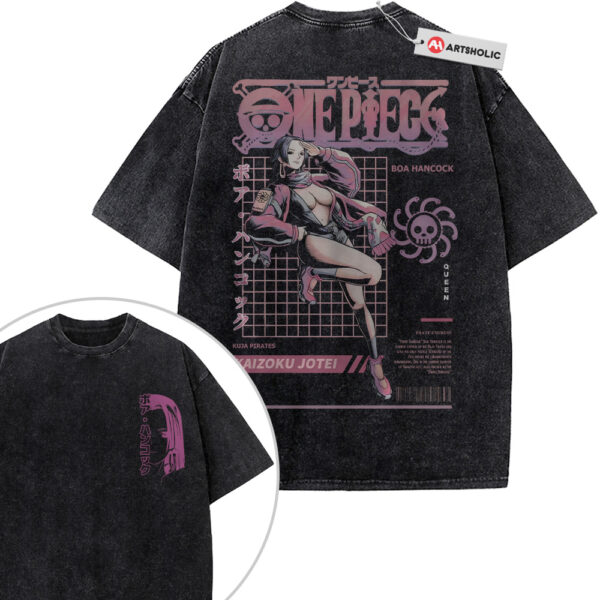 Boa Hancock Shirt, One Piece Shirt, Anime Shirt, Vintage T-Shirt 2-Sided - Black, L