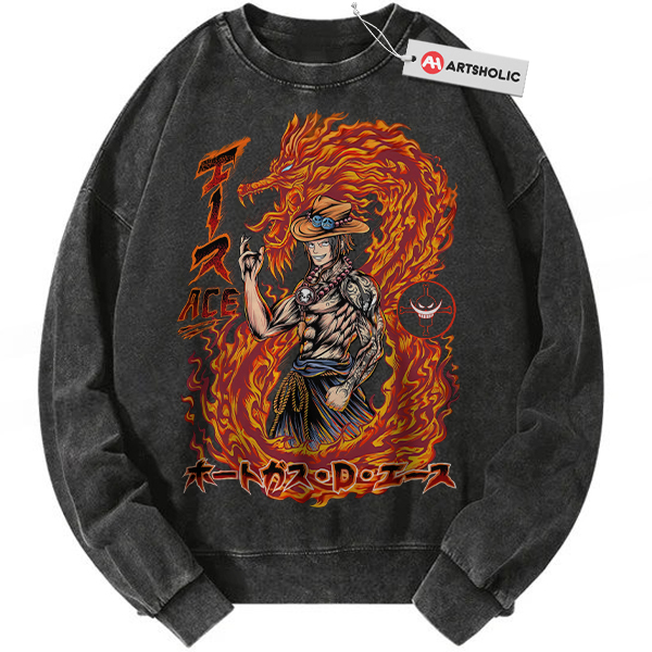 Portgas D Ace Sweatshirt, One Piece Sweatshirt, Anime Sweatshirt, Vintage Sweater