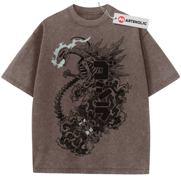 Godzilla Shirt, Movie Shirt, Vintage T-Shirt - Coffee, L