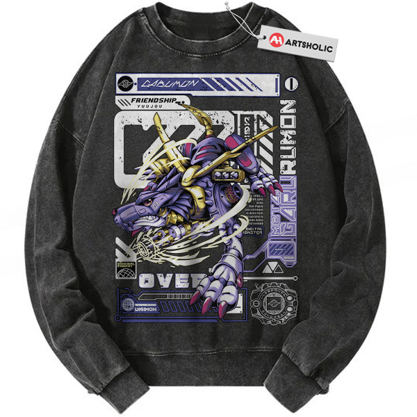 Metal Garurumon Sweatshirt, Digimon Sweatshirt, Anime Sweatshirt, Vintage Sweatshirt