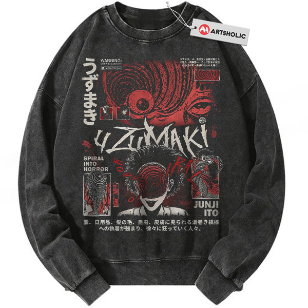 Uzumaki Sweatshirt, Junji Ito Sweatshirt, Halloween Sweatshirt, Horror Sweatshirt, Anime Sweatshirt, Vintage Sweatshirt