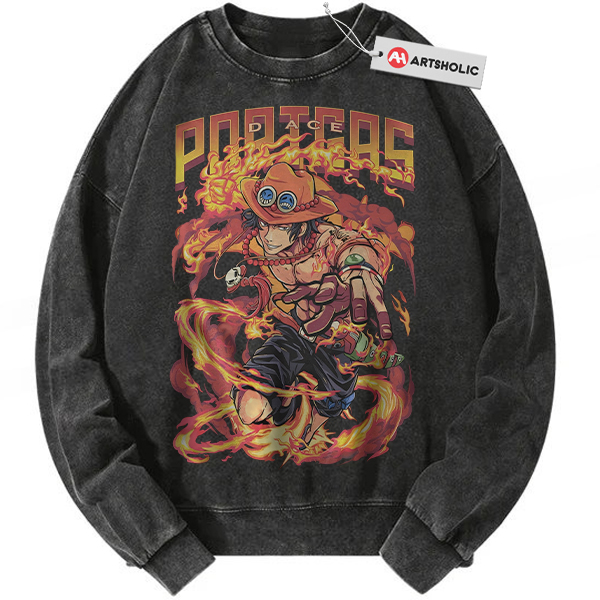 Portgas D Ace Sweatshirt, One Piece Sweatshirt, Anime Sweatshirt, Vintage Sweatshirt