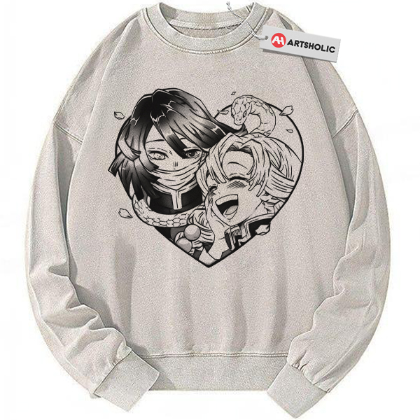 Mitsuri Kanroji Sweatshirt, Obanai Iguro Sweatshirt, Demon Slayer Sweatshirt, Anime Sweatshirt, Vintage Sweatshirt