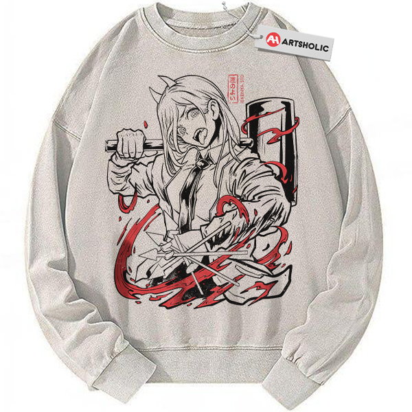 Power Sweatshirt, Chainsaw Man Sweatshirt, Anime Sweatshirt, Vintage Sweatshirt