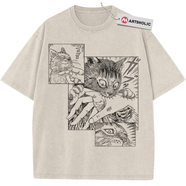 Junji Ito’s Cat Diary: Yon & Mu Shirt, Junji Ito Shirt, Horror Anime Shirt, Vintage T-Shirt