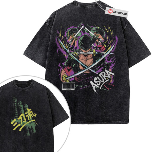 Roronoa Zoro Shirt, One Piece Shirt, Anime Shirt, Vintage T-Shirt 2-Sided