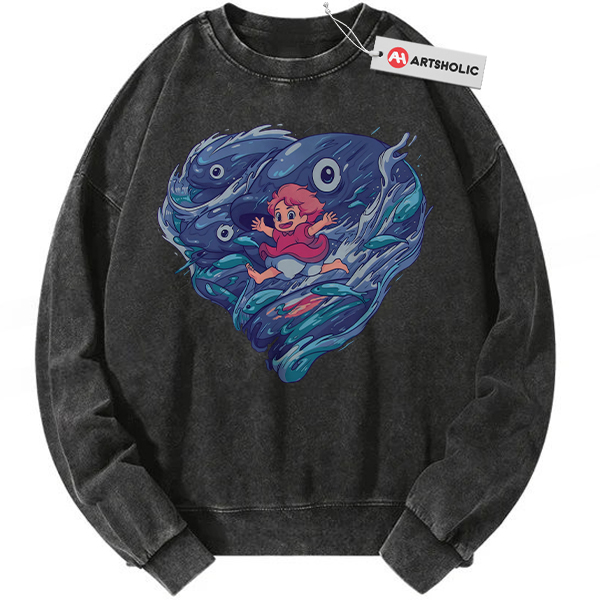 Ponyo Sweatshirt, Studio Ghibli Sweatshirt, Anime Sweatshirt, Vintage Sweatshirt