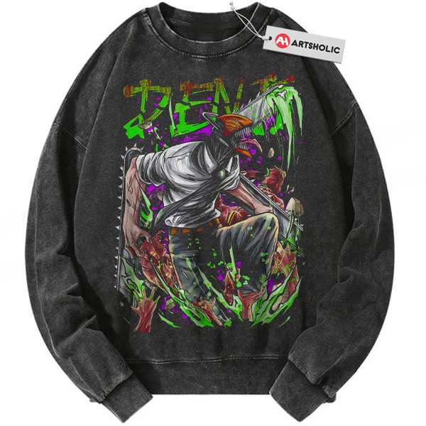 Denji Sweatshirt, Chainsaw Devil Sweatshirt, Chainsaw Man Sweatshirt, Anime Sweatshirt, Vintage Sweatshirt