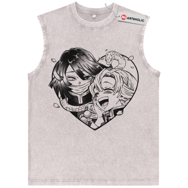Mitsuri Kanroji Tank Top, Obanai Iguro Tank Top, Demon Slayer Tank Top, Anime Tank Top, Vintage Tank Top