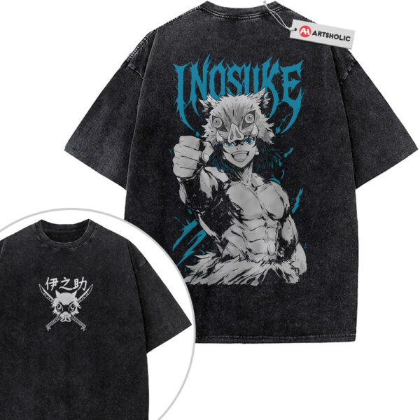 Inosuke Hashibira Shirt, Demon Slayer Shirt, Anime Shirt, Vintage T-Shirt 2-Sided