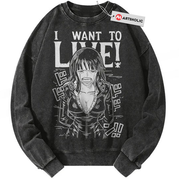 Nico Robin Sweatshirt, One Piece Sweatshirt, Anime Sweatshirt, Vintage Sweatshirt