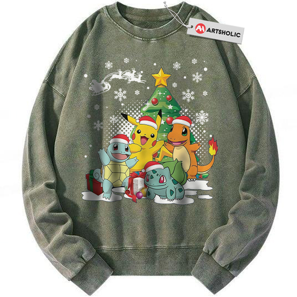 Pokemon Sweatshirt, PKM Sweatshirt, Christmas Sweatshirt, Anime Sweatshirt, Vintage Sweatshirt