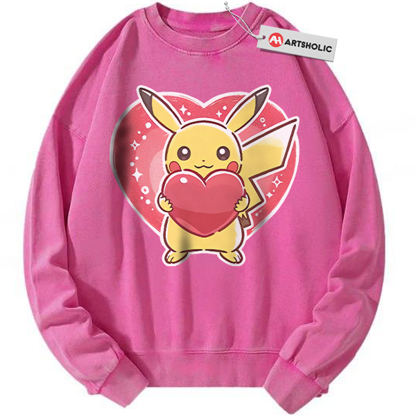 Pikachu Sweatshirt, Pokemon Sweatshirt, PKM Sweatshirt, Valentine Sweatshirt, Anime Sweatshirt, Vintage Sweatshirt