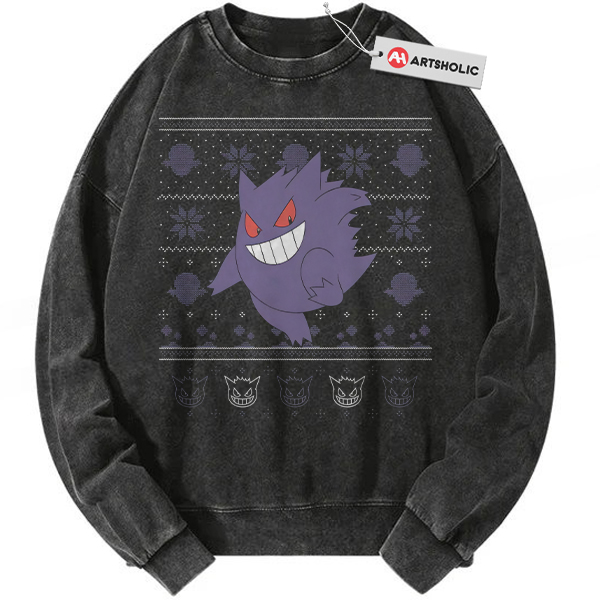 Gengar Sweatshirt, Pokemon Sweatshirt, PKM Sweatshirt, Christmas Sweatshirt, Anime Sweatshirt, Vintage Sweatshirt