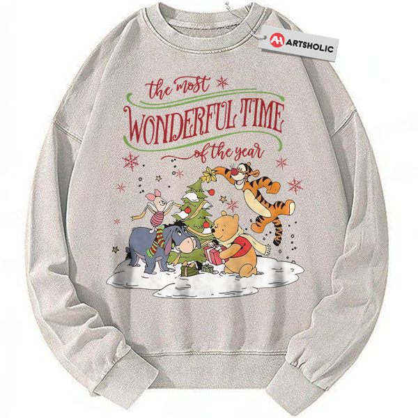 Winnie-the-Pooh Sweatshirt, Christmas Sweatshirt, Animated Sweatshirt, Vintage Sweater
