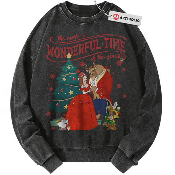 Beauty and the Beast Sweatshirt, Christmas Sweatshirt, Animated Sweatshirt, Vintage Sweatshirt