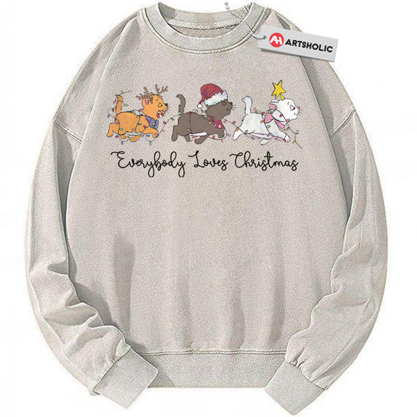 The Aristocats Sweatshirt, Christmas Sweatshirt, Animated Sweatshirt, Vintage Sweater