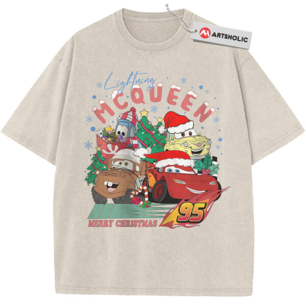 Lightning McQueen Shirt, Cars Shirt, Christmas Shirt, Animated Shirt, Vintage T-Shirt