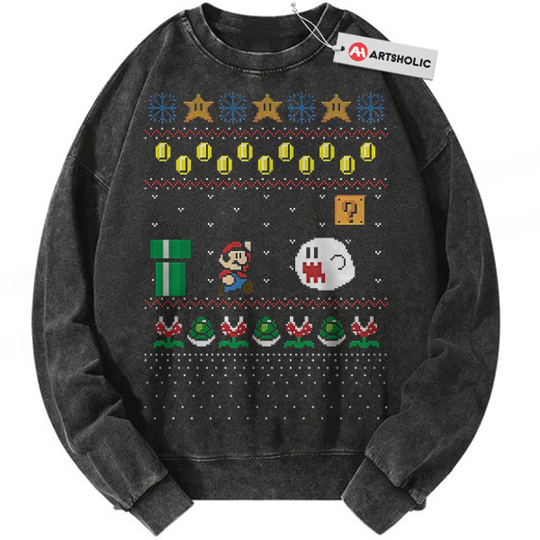Super Mario Sweatshirt, Christmas Sweatshirt, Game Sweatshirt, Vintage Sweater