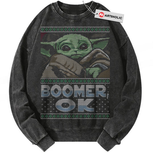 Yoda Sweatshirt, Star Wars Sweatshirt, Christmas Sweatshirt, Movie Sweatshirt, Vintage Sweatshirt