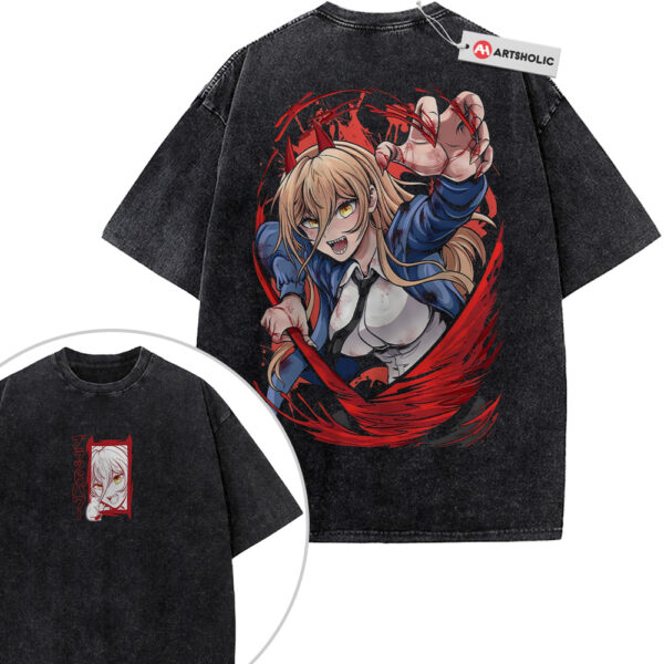 Power Shirt, Chainsaw Man Shirt, Anime Shirt, Vintage T-Shirt 2-Sided