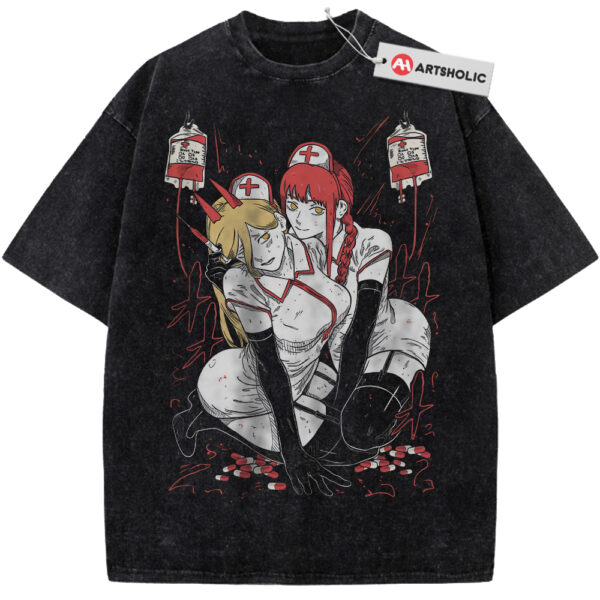 Power and Makima Shirt, Chainsaw Man Shirt, Anime Shirt, Vintage Tee