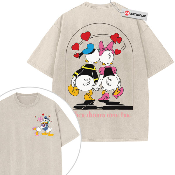 Donald Duck Shirt, Valentine's Day Shirt, Animated Shirt, Vintage T-Shirt 2-Sided