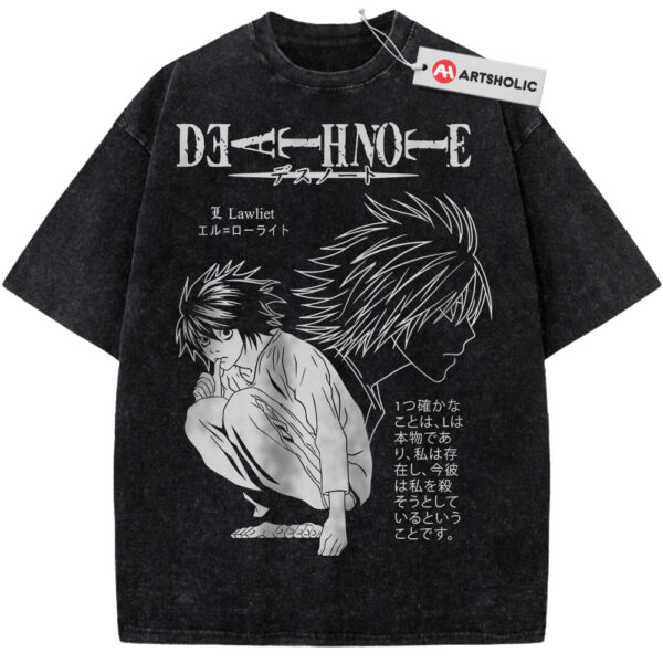 L Shirt, Death Note Shirt, Anime Shirt, Vintage T-Shirt