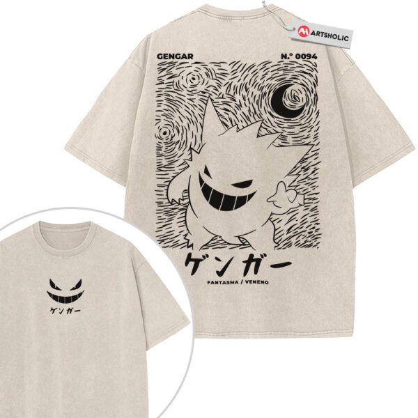 Gengar Shirt, Pokemon Shirt, PKM Shirt, Anime Shirt, Vintage Tee 2-Sided