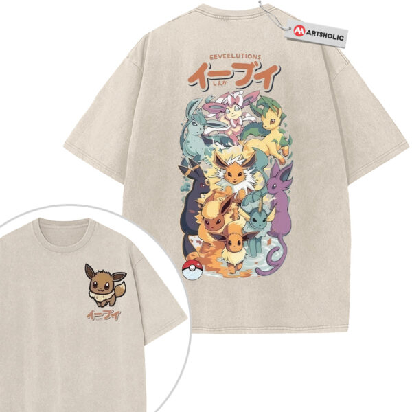 Eevee Evolutions Shirt, Eeveelutions Shirt, Pokemon Shirt, Anime Shirt, Vintage Tee 2-Sided