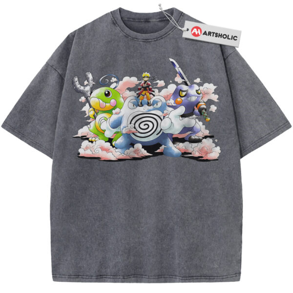Naruto x Pokemon Shirt, Anime Shirt, Vintage T-Shirt