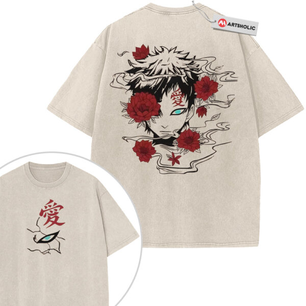 Gaara Shirt, Naruto Shirt, Anime Shirt, Vintage T-Shirt 2-Sided