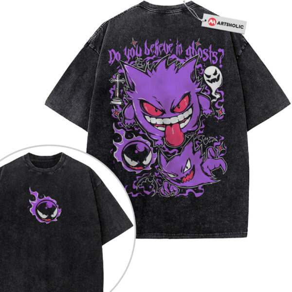 Gengar Haunter and Gatsly Shirt, Pokemon Shirt, Anime Shirt, Vintage Tee 2-Sided