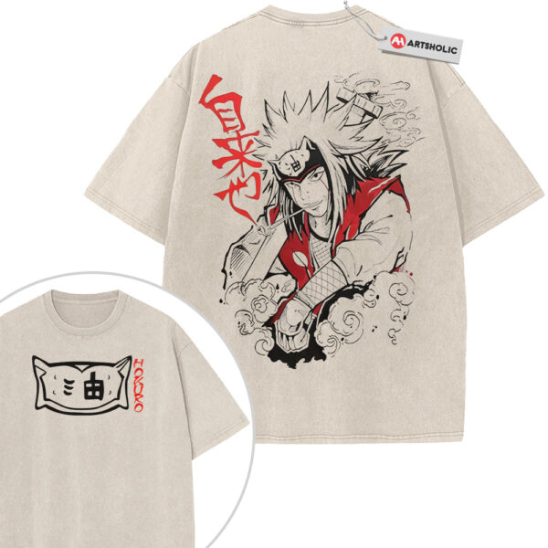 Jiraiya Shirt, Naruto Shirt, Anime Shirt, Vintage T-Shirt 2-Sided