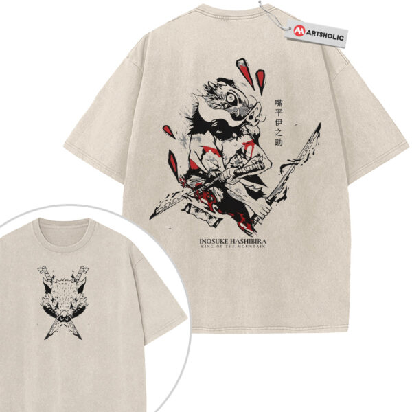 Inosuke Hashibira Shirt, Demon Slayer Shirt, Anime Shirt, Vintage T-Shirt 2-Sided