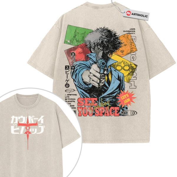 Spike Spiegel Shirt, Cowboy Bebop Shirt, Anime Shirt, Vintage T-Shirt 2-Sided