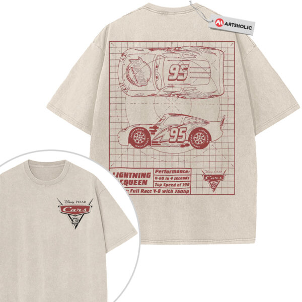 Lightning McQueen Shirt, Cars Shirt, Animated Shirt, Vintage T-Shirt 2-Sided